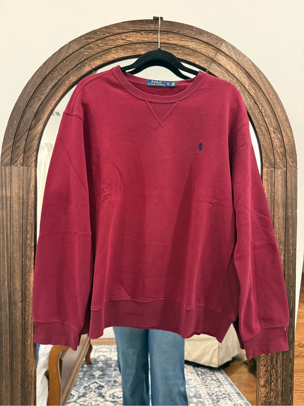 Ralph Lauren Men's Maroon Crewneck Sweatshirt
